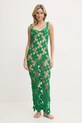 PARAMIDONNA rochie de plajă din mătase CR25MG verde SS25