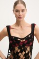 PARAMIDONNA rochie de plajă din mătase CR25MB negru