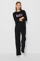 Bizuu longsleeve piżamowy bawełniany SARA PIZAMA.GORA.SARA.CZARNY czarny SS25