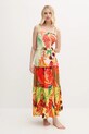 Desigual sukienka plażowa BAHAMAS PATCH kwiaty beżowy 25SWMW07