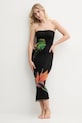 Obleka za na plažo Desigual COLIBRÍ STRAPLESS črna 25SWMK16