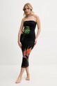 Oblačila Obleka za na plažo Desigual COLIBRÍ STRAPLESS 25SWMK16 črna