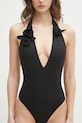 Coperni costum de baie dintr-o bucată Flower Swimsuit negru COPSW02F5025