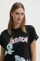 Pamučna spavaćica United Colors of Benetton LILO&STITCH crna 30963C01E