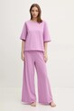 Памучна пижама United Colors of Benetton комплект виолетов 35VB3P03P