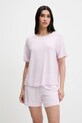Μπλουζάκι πιτζάμας United Colors of Benetton πλεκτό ύφασμα ροζ 36MX3M07A