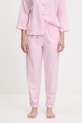 United Colors of Benetton pantaloni pijama bumbac fund roz 4QFZ3F00L