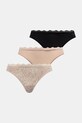 Calvin Klein Underwear stringi damskie 3-pack beżowy LV00QD5300