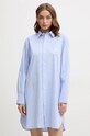 Bavlněná pyžamová košile Lauren Ralph Lauren látka modrá ILN32315