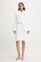 Памучен халат Lauren Ralph Lauren ILN42298 бял SS25