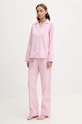 Lauren Ralph Lauren set de pijama de bumbac set roz ILN92315