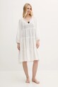 Polo Ralph Lauren sukienka plażowa z domieszką lnu Planet friendly beżowy 21564582