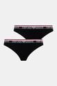 Σλιπ Emporio Armani Underwear 2-pack πλεκτό ύφασμα μαύρο EW000404.AF10883