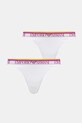 Στρινγκ Emporio Armani Underwear 2-pack πλεκτό ύφασμα λευκό EW000405.AF10883