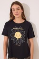 women'secret piżama bawełniana 3139875 czarny SS25
