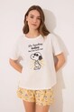 women'secret piżama bawełniana nadruk beżowy 3139876