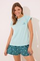 women'secret pijama cu modele turcoaz 3599175