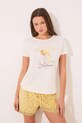 women'secret piżama bawełniana nadruk biały 3139862