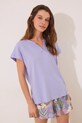 women'secret set de pijama de bumbac set violet 3599170