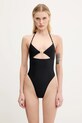 Marine Serre costume da bagno intero Swimwear Jersey wireless nero WSW015A.CJER0061