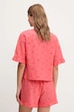 United Colors of Benetton pijamale de bumbac 4SHX3P03X roz SS25