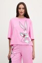 Pamučna pidžama United Colors of Benetton roza 30963P03W