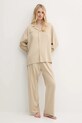 Pangaia pijamale de bumbac set bej 10002462.