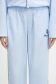 Sporty & Rich spodnie piżamowe bawełniane Vendome Pyjama niebieski PA046602231BL90