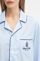 Sporty & Rich koszula piżamowa bawełniana Vendome Pyjama niebieski SI021602231BL90
