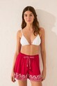 women'secret pantaloni scurți de pijama din bumbac fund rosu 3709662