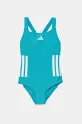 Суцільний дитячий купальник adidas Performance м'яка бірюзовий JN6587