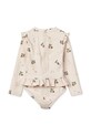 Liewood jednoczęściowy strój kąpielowy dziecięcy Sille Printed Swimsuit LW19987 beżowy SS25