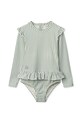 Jednodílné plavky pro miminko Liewood Sille Baby Seersucker Swimsuit měkké zelená LW20191
