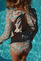 Konges Sløjd costum de baie dintr-o bucată pentru copii MANUCA LS SWIMSUIT GRS moale albastru KS102514