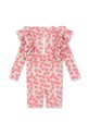 Konges Sløjd costum de baie dintr-o bucată pentru copii MANUCA FRILL ONESIE GRS KS103262 roz SS25