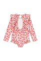 Konges Sløjd jednoczęściowy strój kąpielowy dziecięcy MANUCA LS SWIMSUIT GRS KS103263 różowy SS25