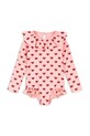 Konges Sløjd costum de baie dintr-o bucată pentru copii MANUCA LS SWIMSUIT GRS moale roz KS103263