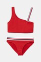Tommy Hilfiger dwuczęściowy strój kąpielowy dziecięcy komplet czerwony UG0UG00805.PPYA