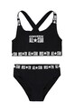 Converse costum de baie pentru copii din două piese moale negru 4CD457