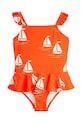 Jednodielne detské plavky Mini Rodini Sailing boats bez kostíc oranžová 2528010042