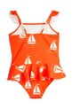 Mini Rodini costum de baie dintr-o bucată pentru copii Sailing boats 2528010042 portocaliu SS25