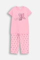 Coccodrillo piżama bawełniana dziecięca wzorzyste różowy WC5448206PJS