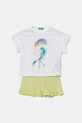 Detské bavlnené pyžamo United Colors of Benetton 2-pak sada biela 30960P08C.G.Seasonal