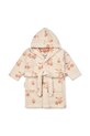 Дитячий бавовняний халат Liewood Lilana Yarn Dyed Bathrobe Planet friendly бежевий LW20018