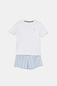 Tommy Hilfiger piżama bawełniana dziecięca komplet biały UK0UK00086.PPYA