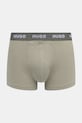 HUGO bokserki męskie bawełniane z elastanem TRIPLET DESIGN 3-pack 50532550 zielony SS26