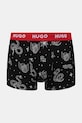 Ρούχα HUGO μποξεράκι Ανδρικό βαμβακερό με ελαστάν TRIPLET DESIGN 3-pack 50532550 μαύρο