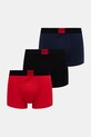 HUGO bokserki męskie bawełniane z elastanem TRUNK TRIPLET GALAXY 3-pack czerwony 50532797