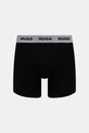 HUGO bokserki męskie bawełniane z elastanem BOXERBR TRIPLET DESIGN 3-pack 50532559 czarny SS26