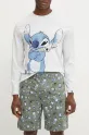 United Colors of Benetton pantaloni scurți de pijama din bumbac LILO&STITCH fund verde 37AQ4900E